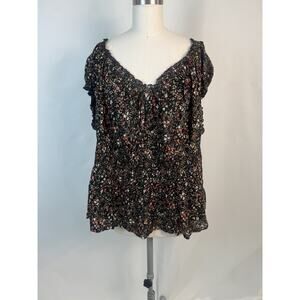 Old Navy 4x Blouse Top Floral Boho Gypsy Hippy Feminine Flowy Cotteque Girly